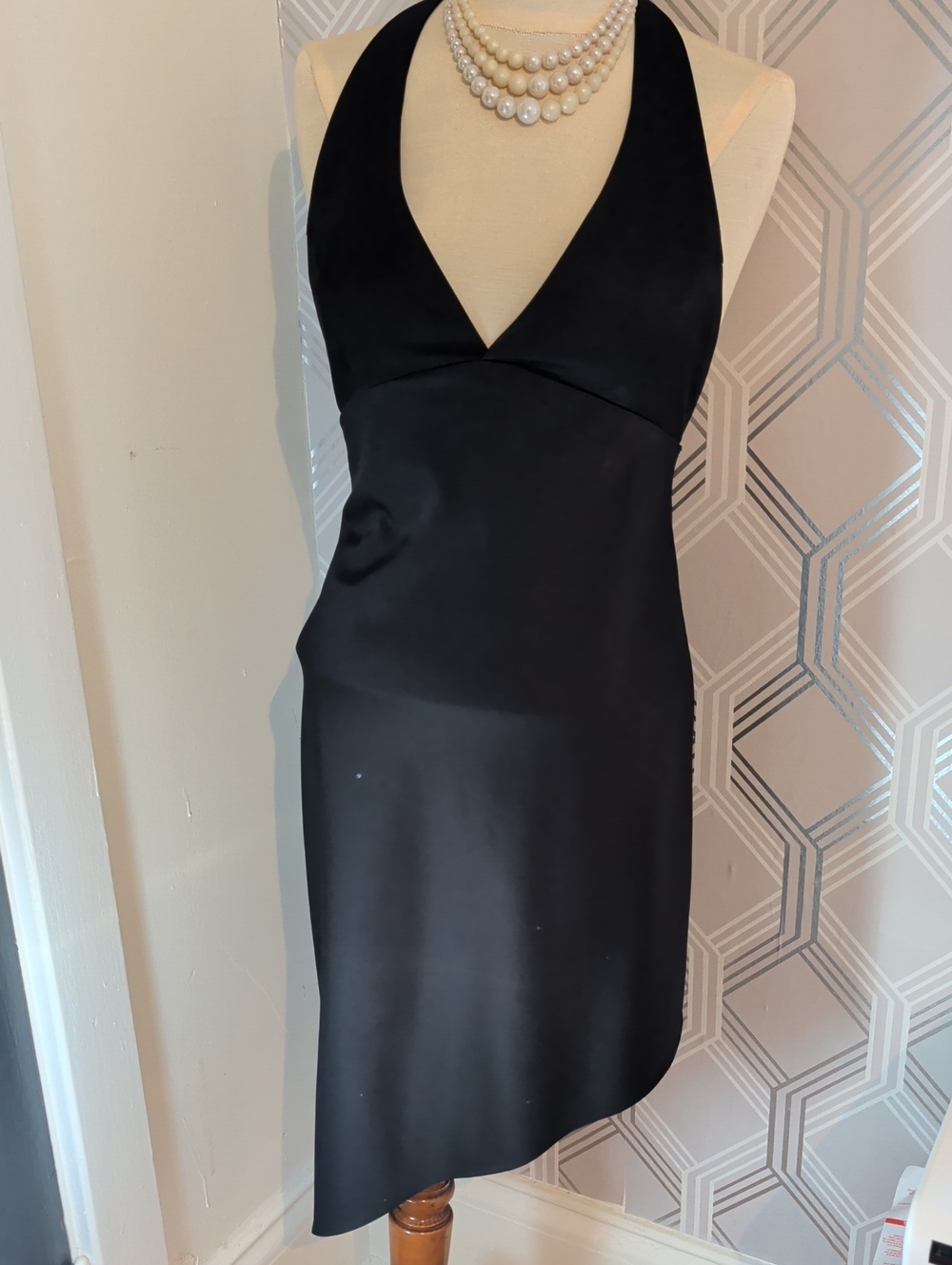 Classic Black Backless Halter Dress